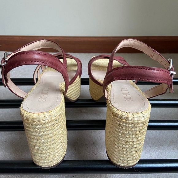 SCHUTZ Women Keefa Raffia Block Heel Sandals - NEW NWOB - Picture 5 of 7